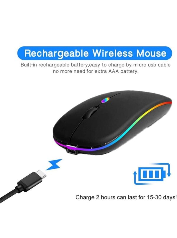 wireless computer mouse w10 rechargeable slim silent multicolour